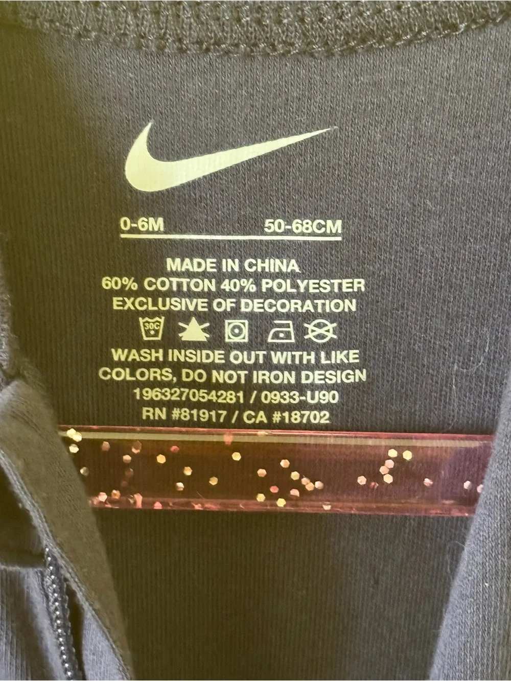 +NWOT Nike Navy Footed Zip Coverall Sleeper Swoosh Baby 0-6M